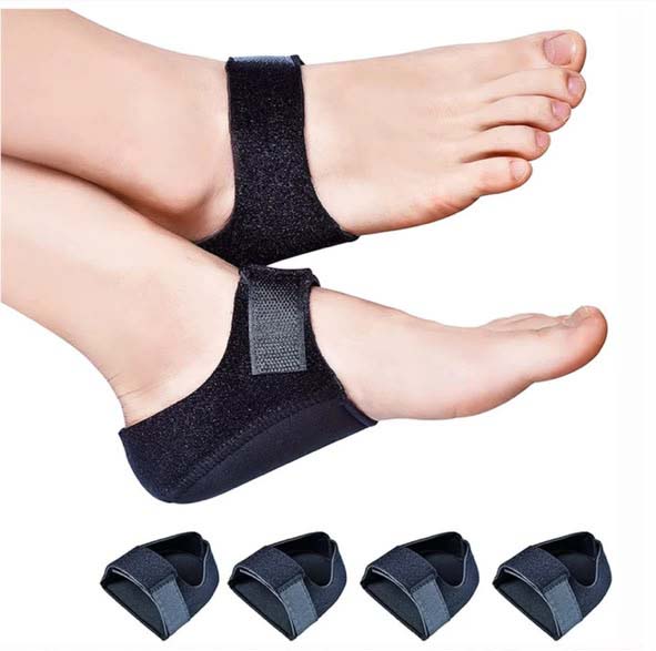U-Shaped Silicone Gel Heel Cups for Heel Pain Relief (1 Pair)